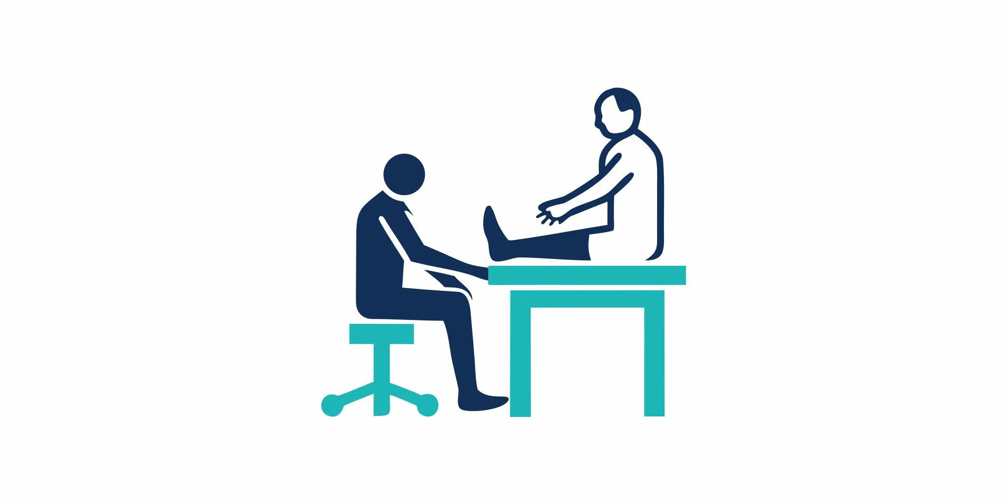 Doctor evaluating a patient's foot for Achilles tendonitis treatment in Cypress, Texas.