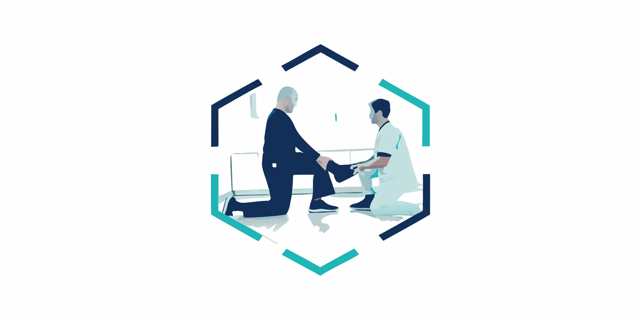 A podiatrist examines a patient's foot to begin broken foot treatment.