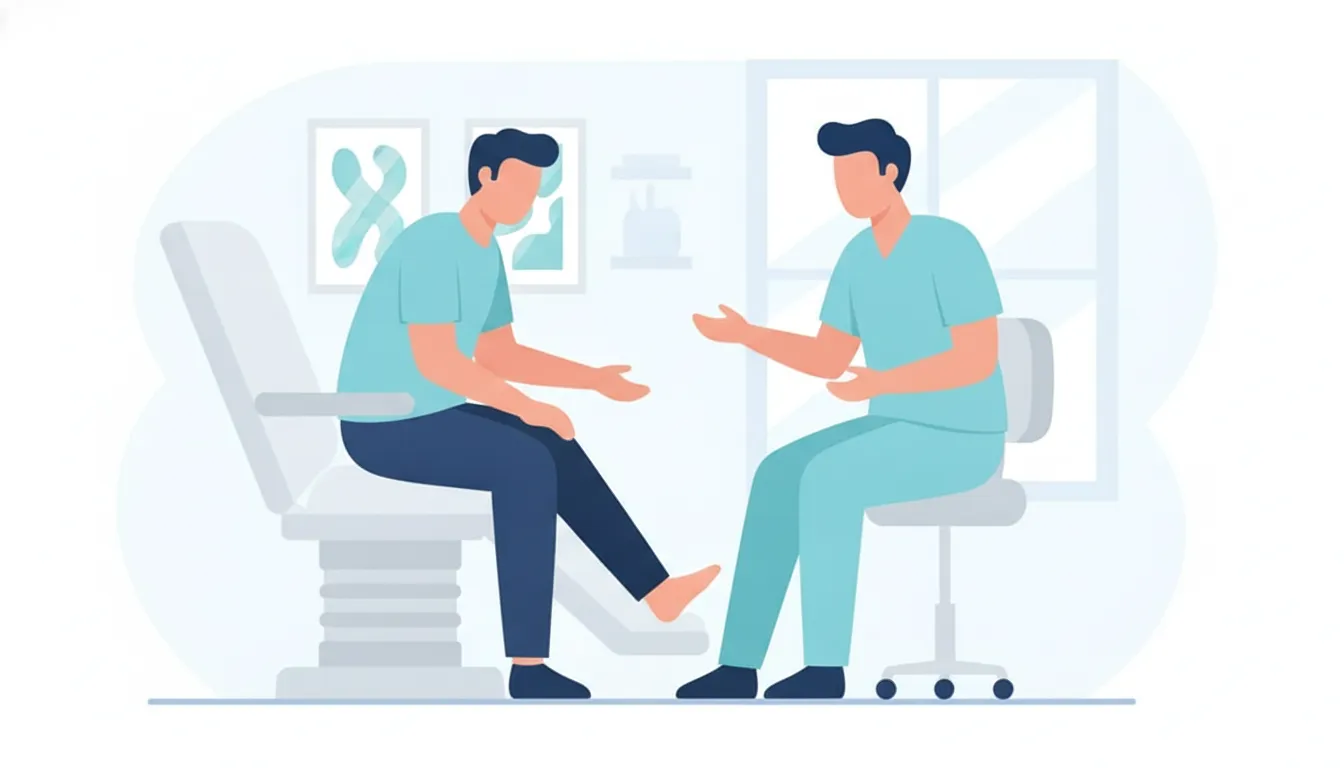 Patient discussing podiatrist recommendations with a foot and ankle specialist